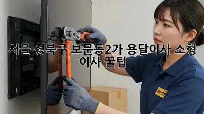 서울 성북구 보문동2가 용달이사, 소형 이사 꿀팁!